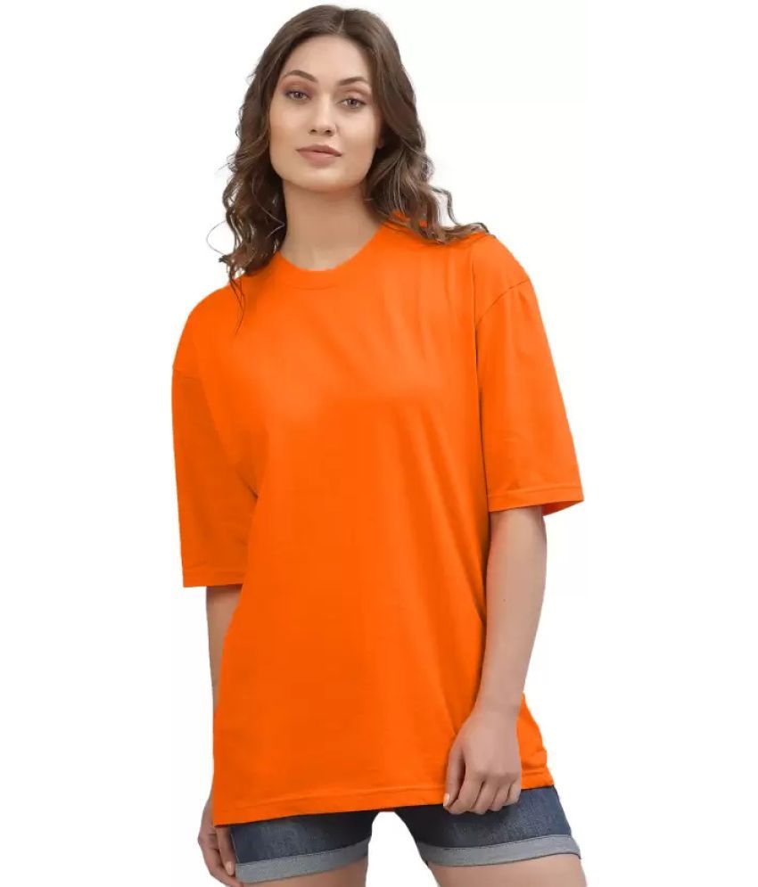     			Leotude Pack of 1 Cotton Blend Women's T-Shirt ( Orange )