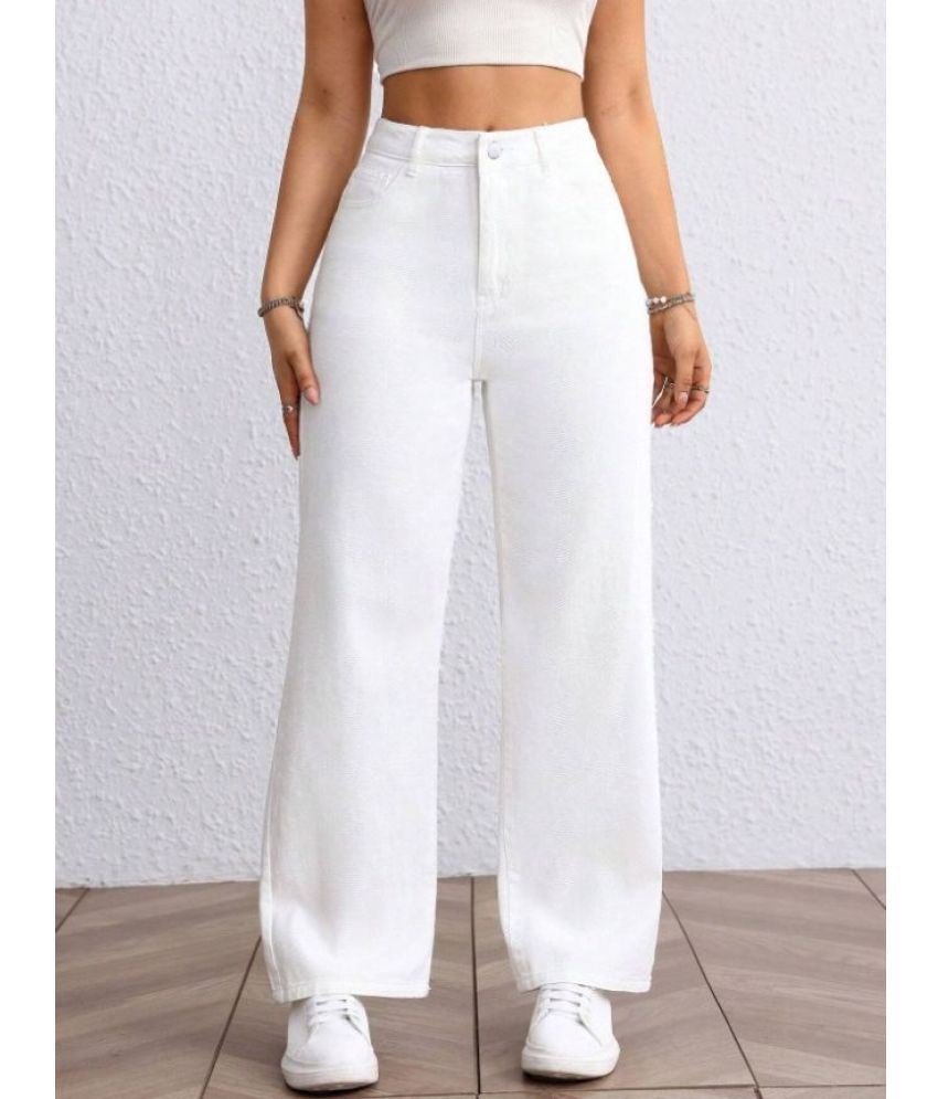     			Niffer Fashion - White Denim Wide Leg Women's Jeans ( Pack of 1 )