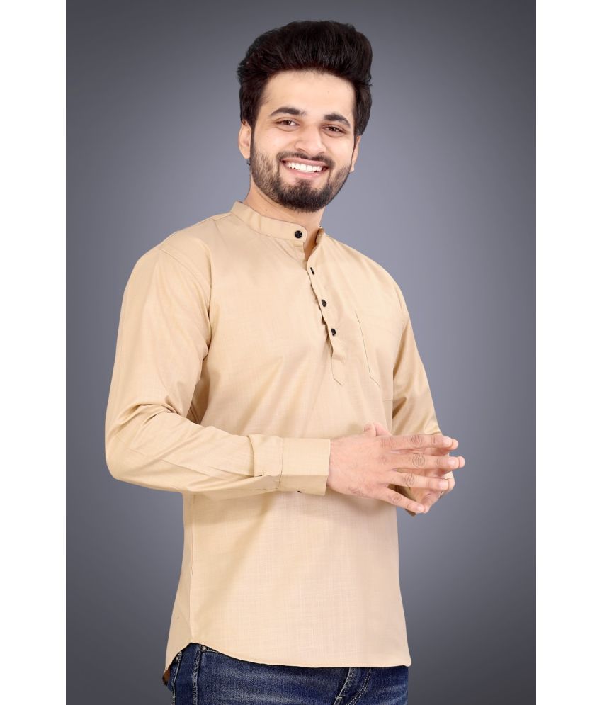     			Nofilter Beige Cotton Blend Men's Regular Kurta ( Pack of 1 )