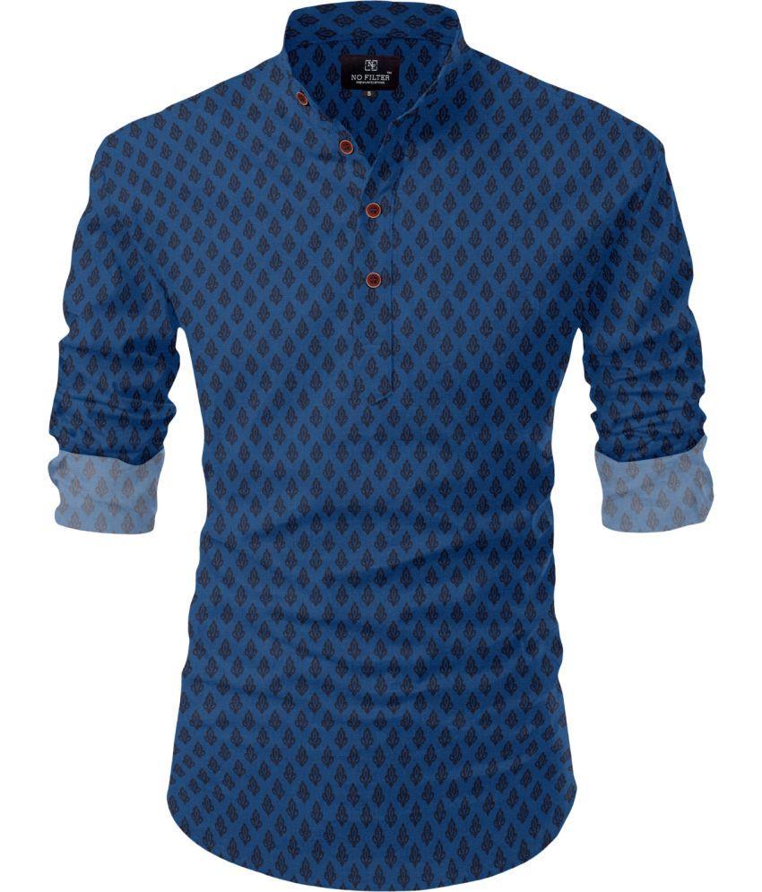     			Nofilter Blue Cotton Blend Men's Regular Kurta ( Pack of 1 )