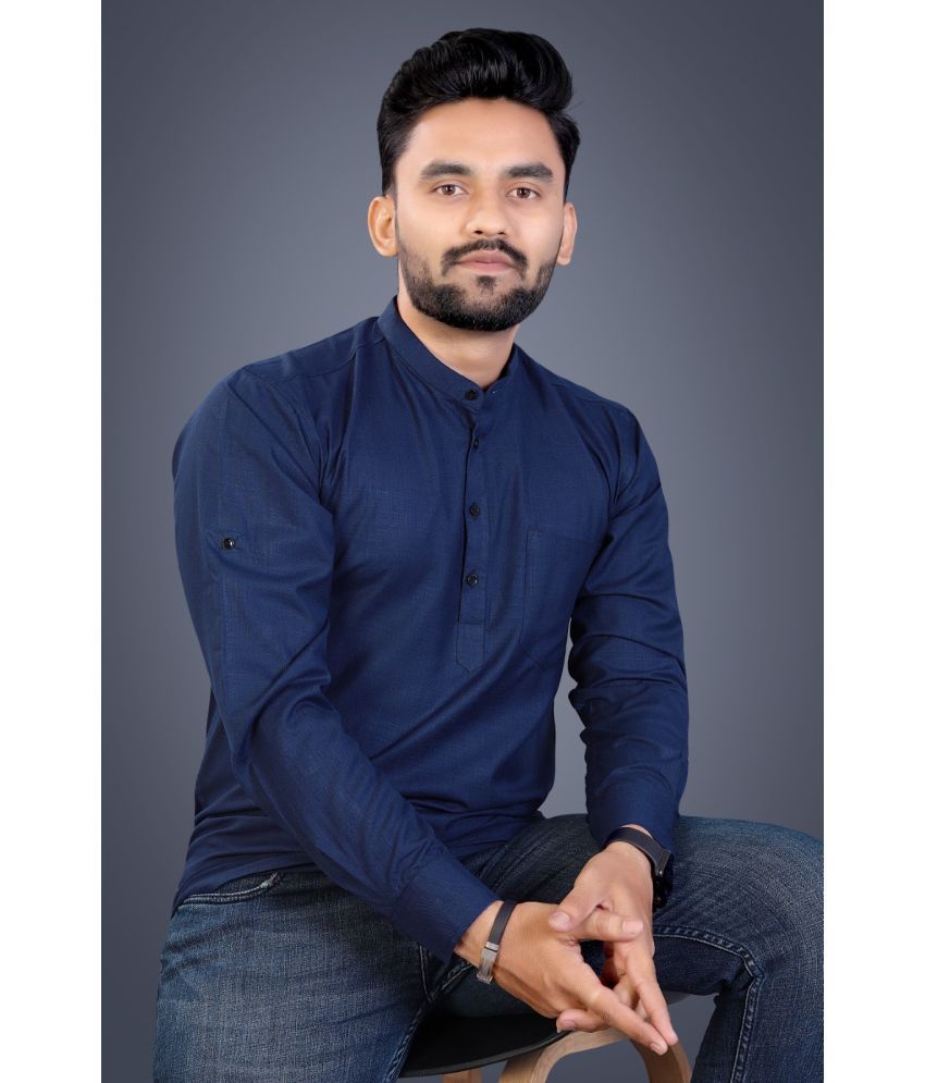     			Nofilter Blue Cotton Blend Men's Regular Kurta ( Pack of 1 )