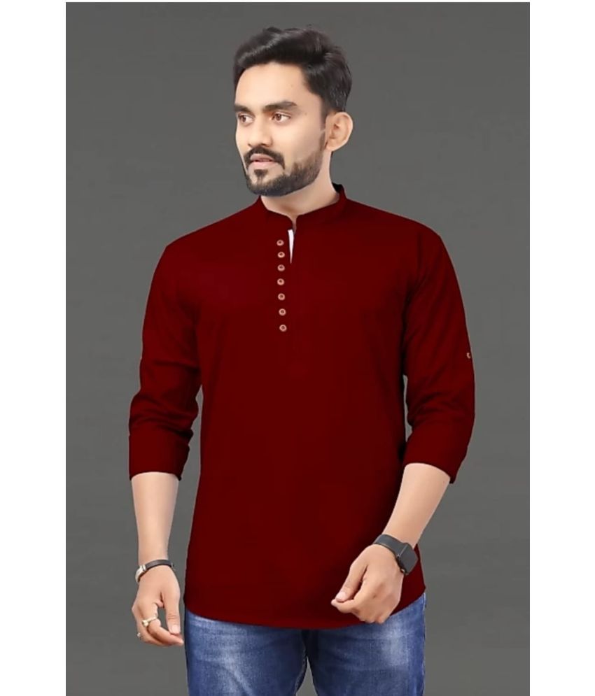     			Nofilter Maroon Cotton Blend Men's Regular Kurta ( Pack of 1 )