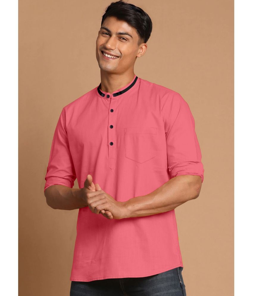     			Nofilter Pink Cotton Blend Men's Regular Kurta ( Pack of 1 )