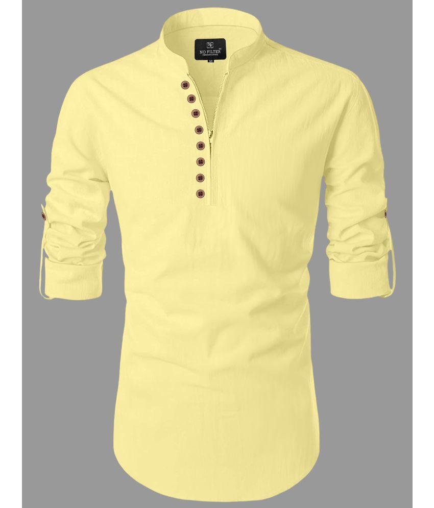     			Nofilter Yellow Cotton Blend Men's Regular Kurta ( Pack of 1 )