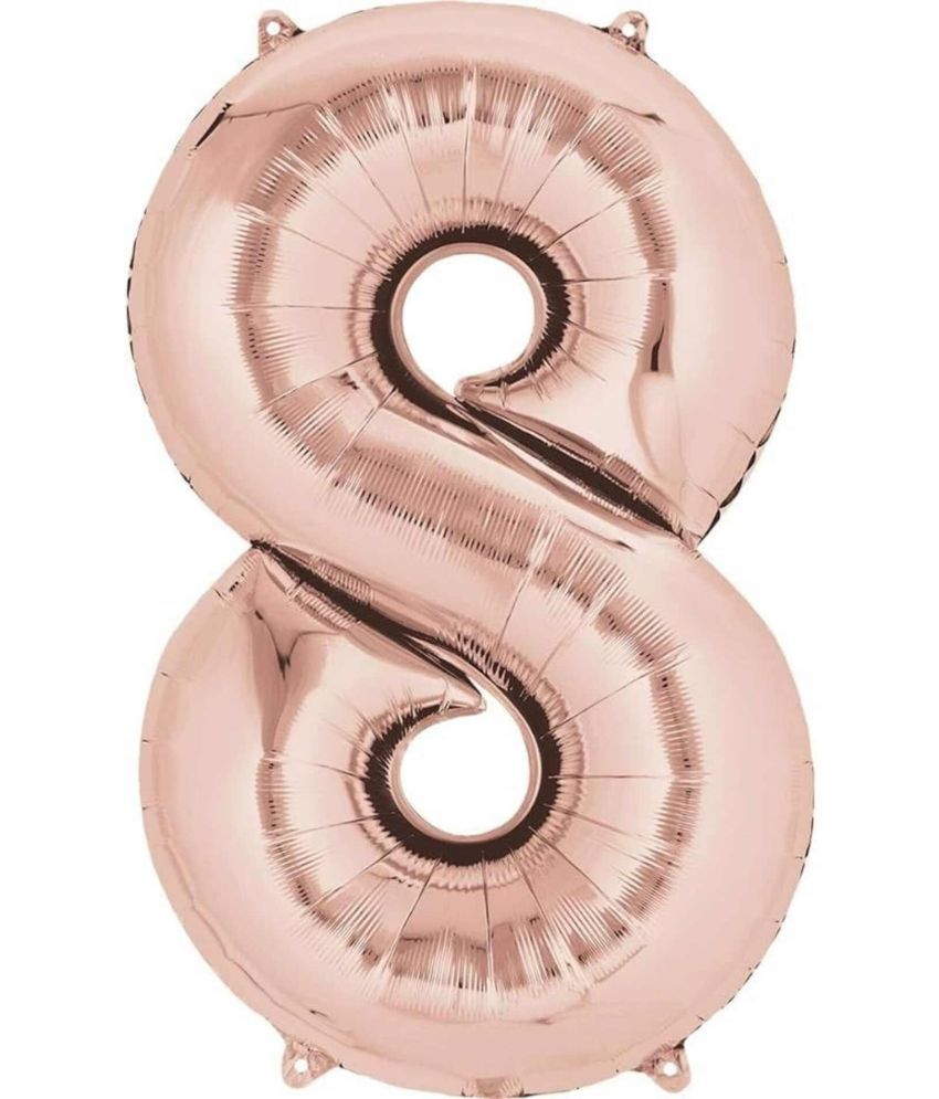     			PartyBooms 16 Inch Rosegold Number Foil Balloon - Rose Gold (8)