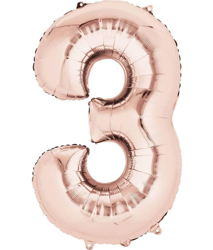     			PartyBooms 16 Inch Rosegold Number Foil Balloon - Rose Gold (3)