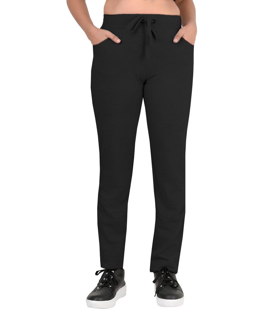     			Reoutlook Black Cotton Blend Women's Yoga Trackpants ( Pack of 1 )