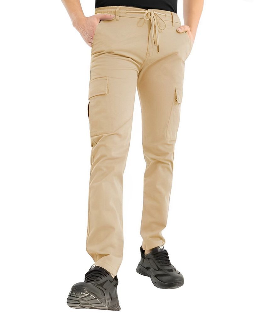     			Reoutlook Regular Flat Men's Cargos - Beige ( Pack of 1 )