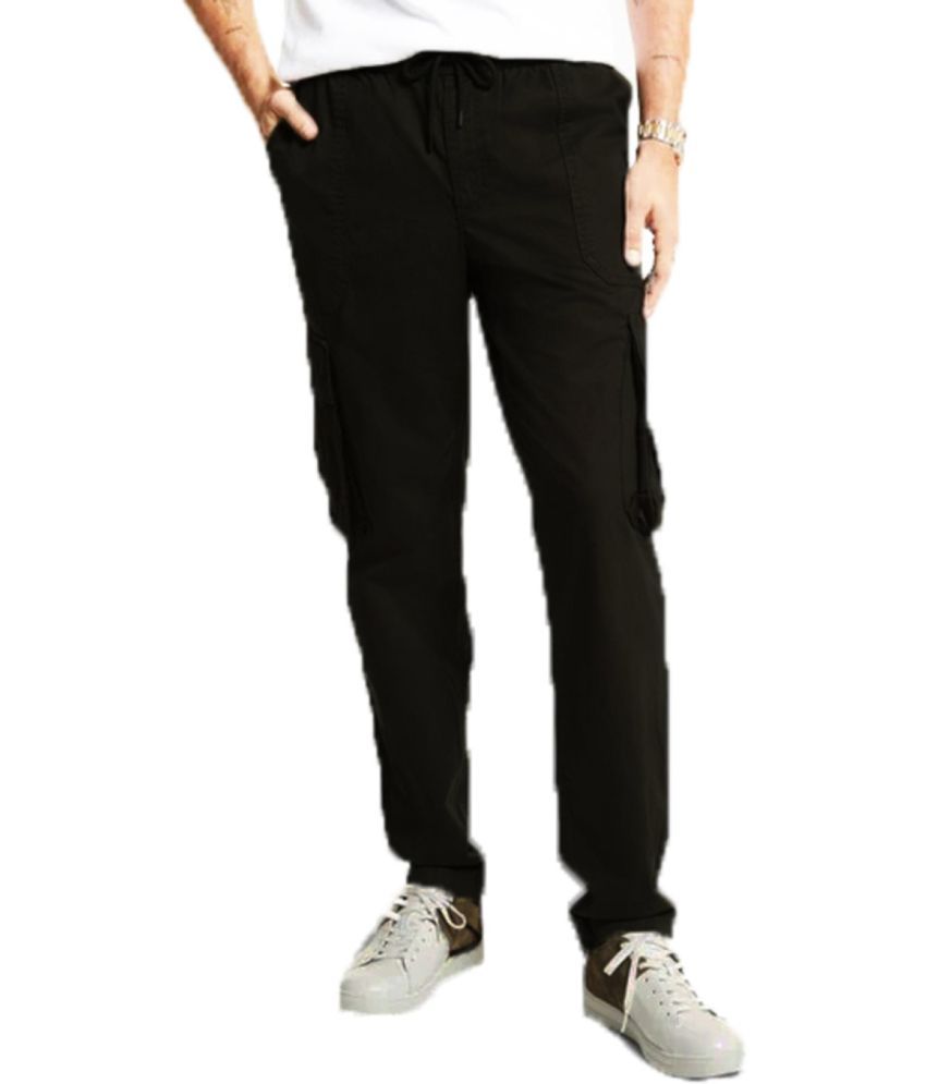     			Reoutlook Slim Flat Men's Cargos - Black ( Pack of 1 )