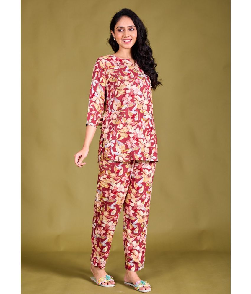     			VAALIYAN Multicolor Printed Pant Top Set