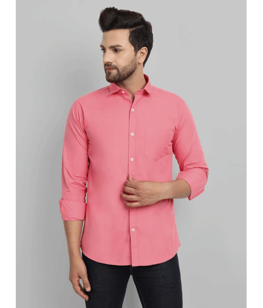     			VERTUSY Cotton Blend Regular Fit Solids Full Sleeves Men's Casual Shirt - Pink ( Pack of 1 )