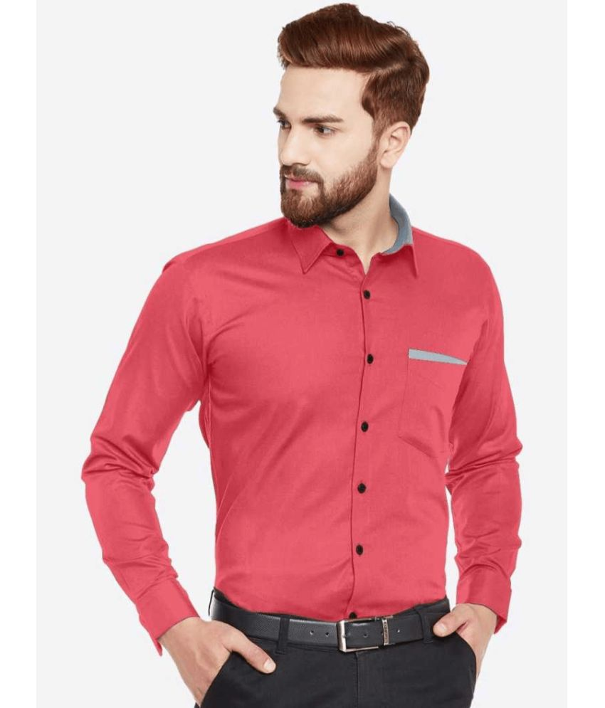     			VERTUSY Cotton Blend Regular Fit Solids Full Sleeves Men's Casual Shirt - Pink ( Pack of 1 )