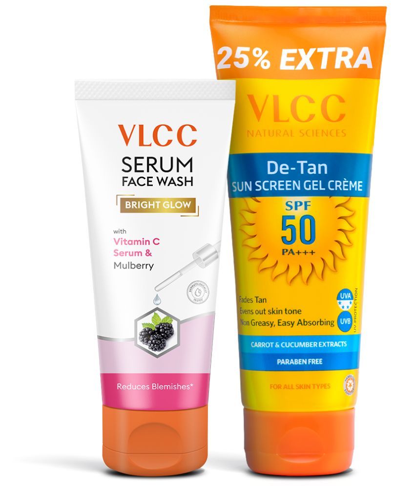     			VLCC Vitamin C & Mulberry Face Wash 100g + SPF 50 Sunscreen | Radiance & Protection