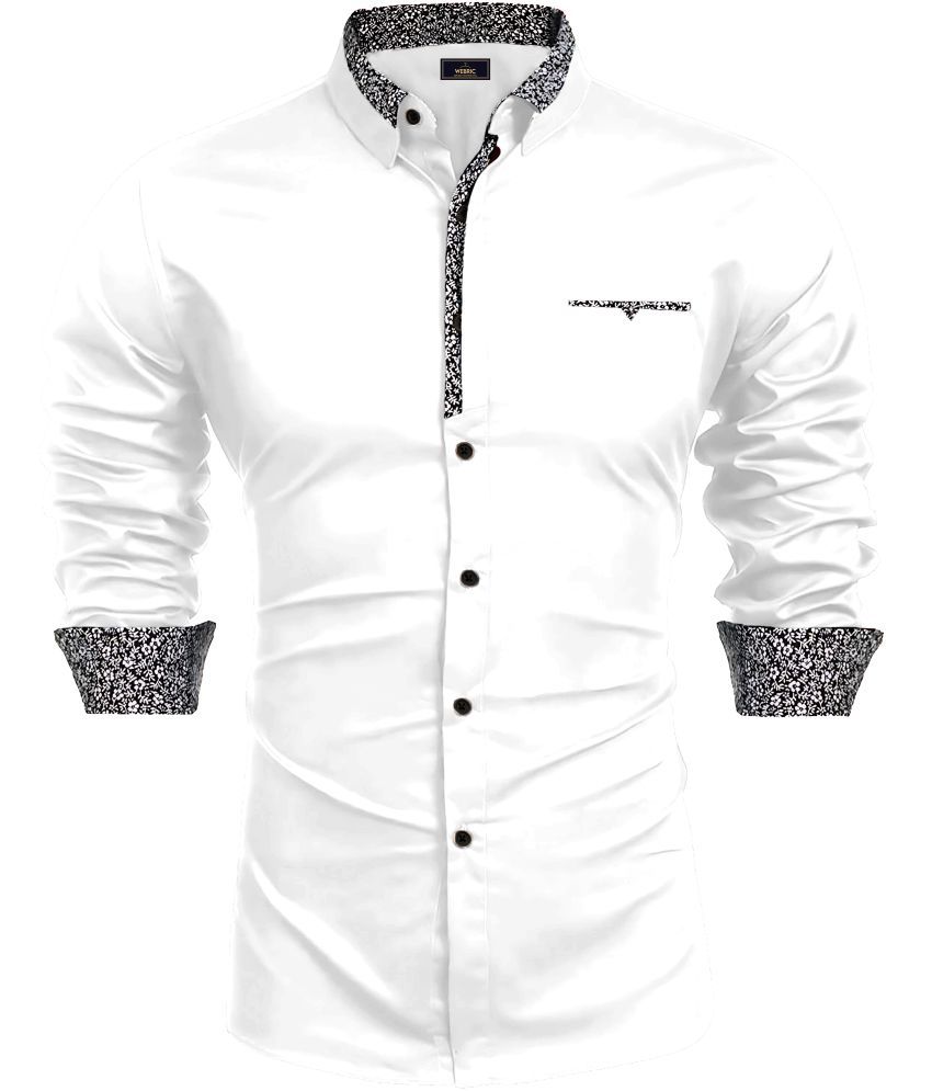     			WEBRIC Cotton Blend Regular Fit Printed Full Sleeves Men's Casual Shirt - White ( Pack of 1 )