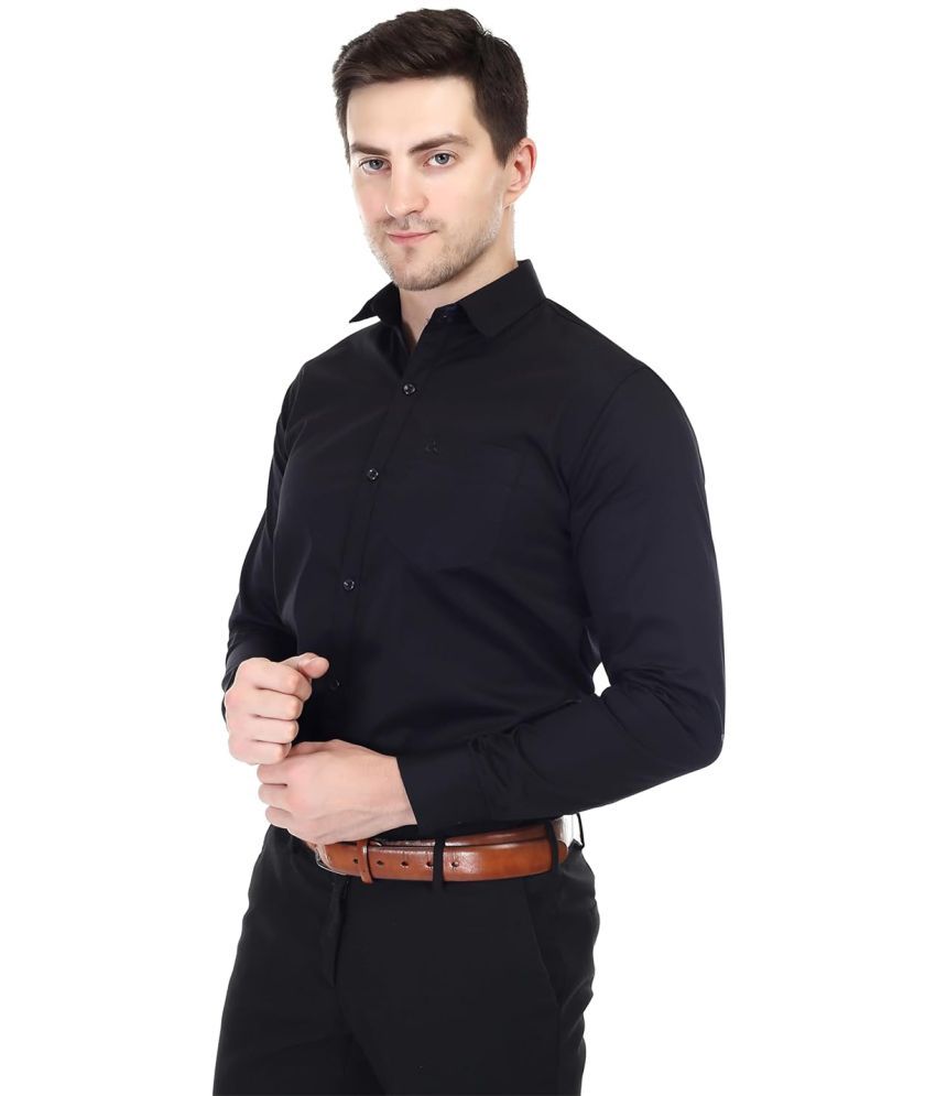     			XJARVIS Cotton Blend Slim Fit Full Sleeves Men's Formal Shirt - Black ( Pack of 1 )