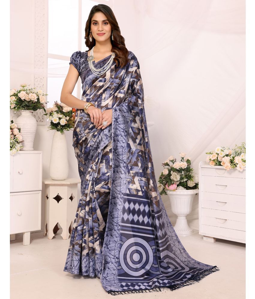     			Yashika Pack of 1 Art Silk Printed Saree With Blouse Piece ( Grey )