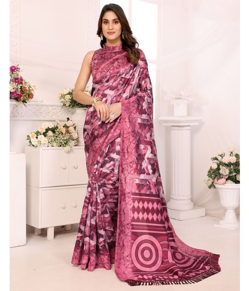     			Yashika Pack of 1 Art Silk Printed Saree With Blouse Piece ( Purple )