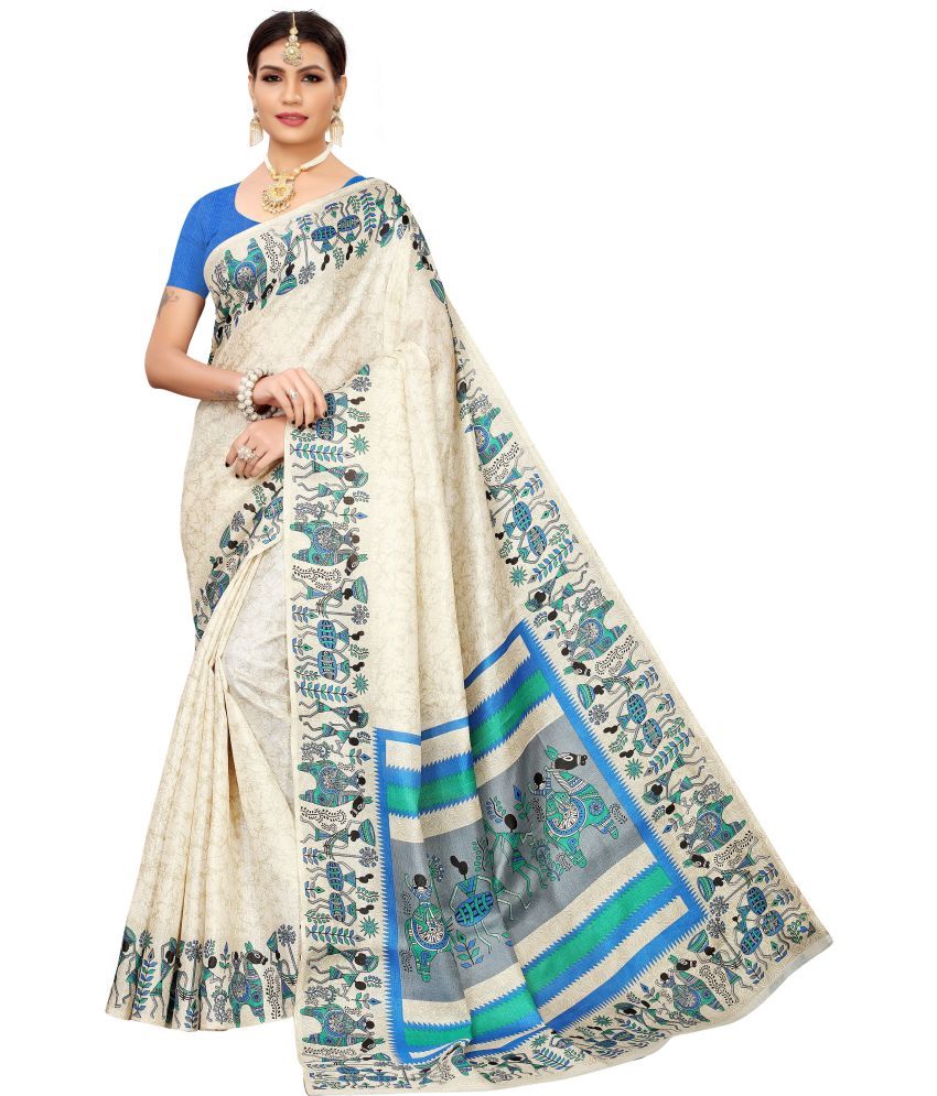     			Yashika Pack of 1 Art Silk Printed Saree With Blouse Piece ( Beige )