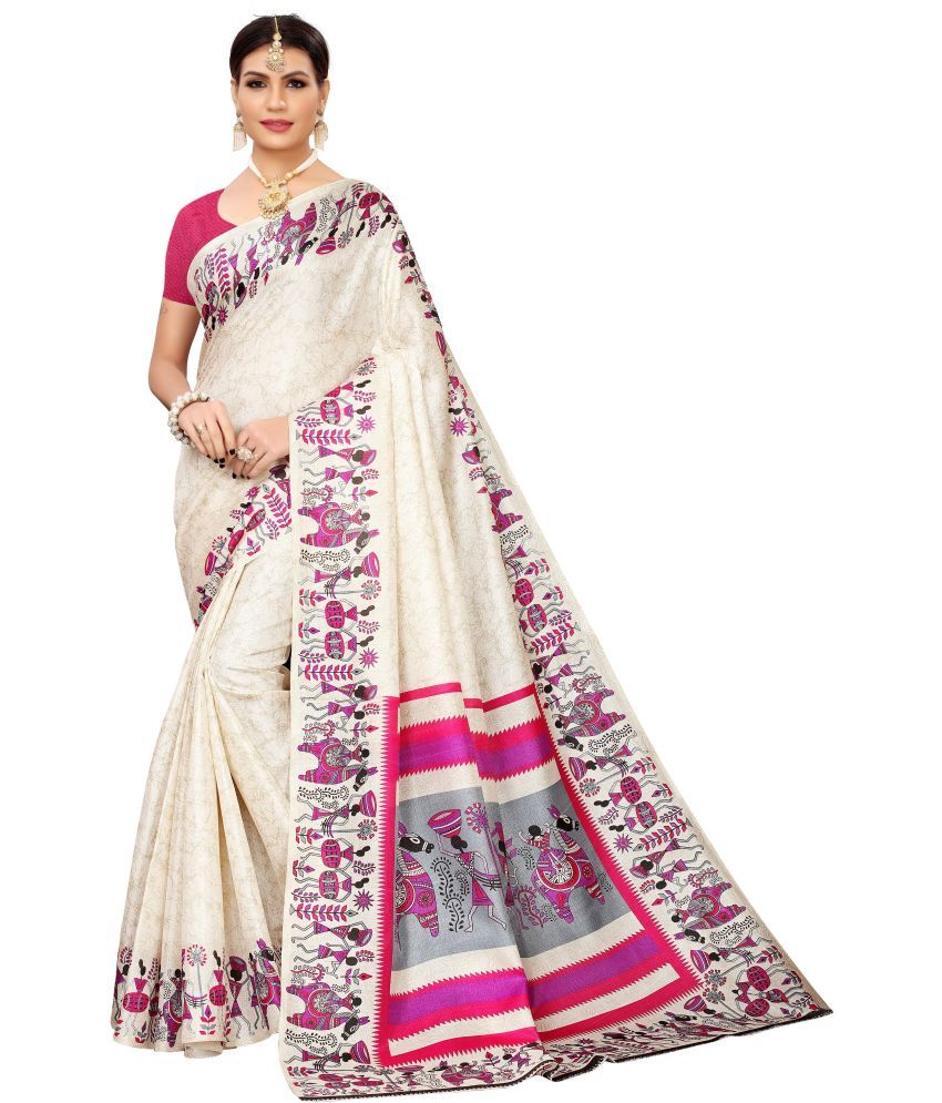     			Yashika Pack of 1 Art Silk Printed Saree With Blouse Piece ( Beige )