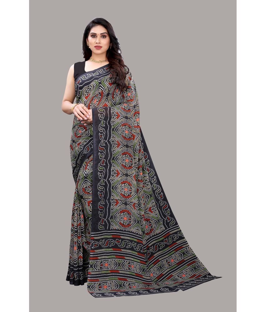     			Yashika Pack of 1 Georgette Printed Saree With Blouse Piece ( Black )