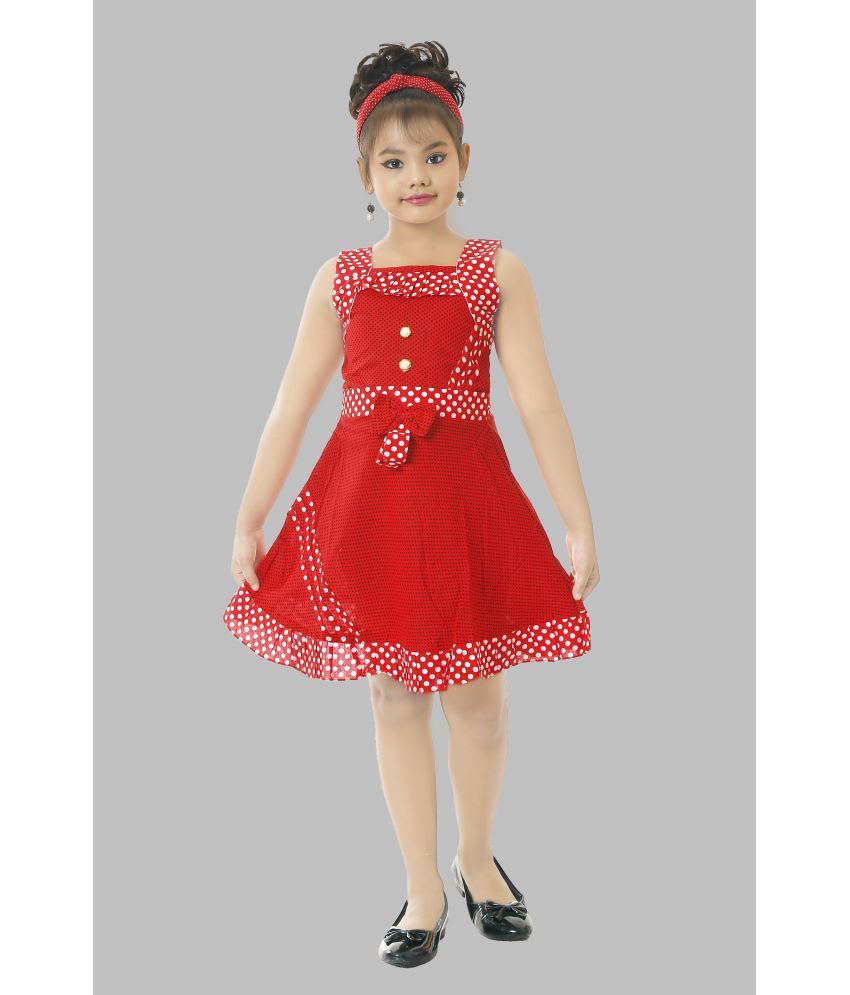     			fessist Cotton Blend Frock For Girls ( Pack of 1 , Red )