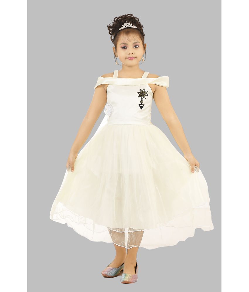     			fessist Net Frock For Girls ( Pack of 1 , White )