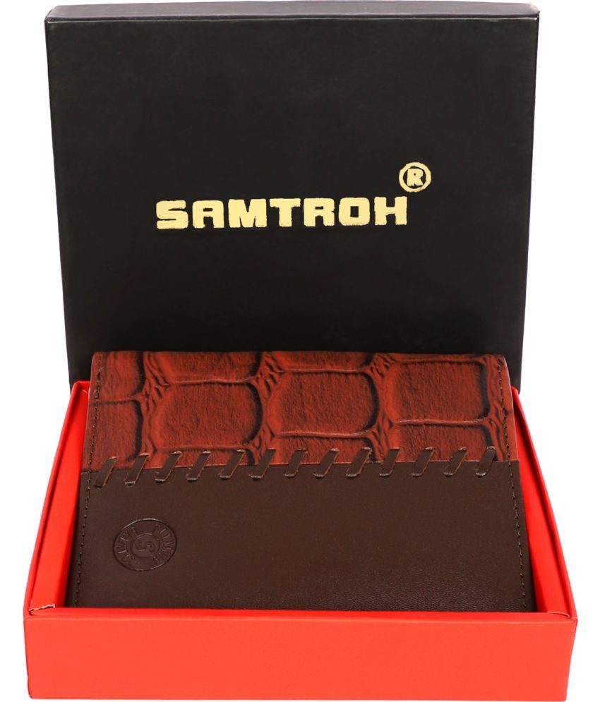     			samtroh Leather Solid Men's Regular Wallet With 8 Slots For Card ( Brown , Pack of 1 )