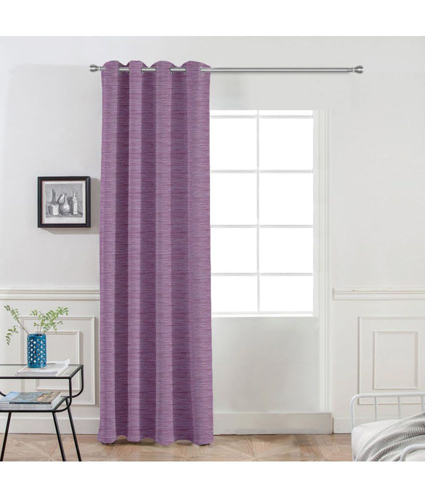     			DIVINE CASA Textured Blackout Eyelet Curtain 7 ft ( Pack of 1 ) - Purple