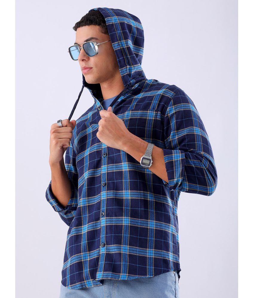     			HARDSODA 100% Cotton Regular Fit Checks Full Sleeves Men's Casual Shirt - Blue ( Pack of 1 )