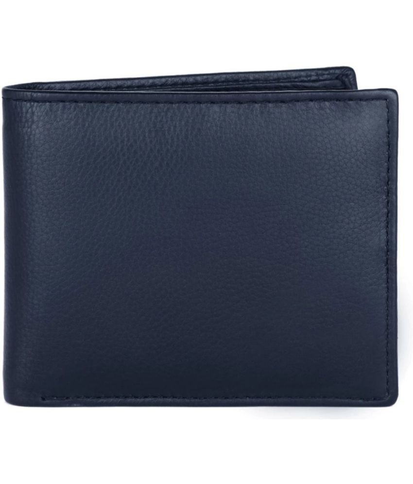     			HIDEFLIX Leather Solid Men's Regular Wallet With 10 Slots For Card ( Blue , Pack of 1 )