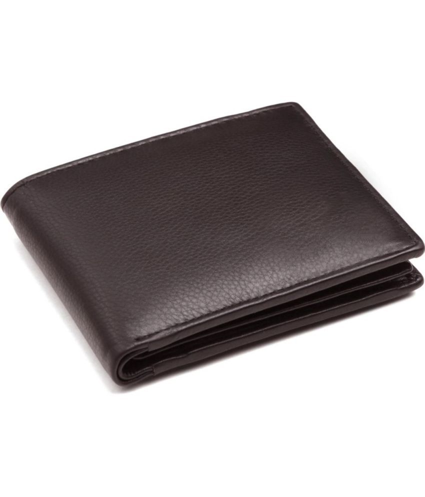     			HIDEFLIX Leather Solid Men's Regular Wallet With 10 Slots For Card ( Brown , Pack of 1 )