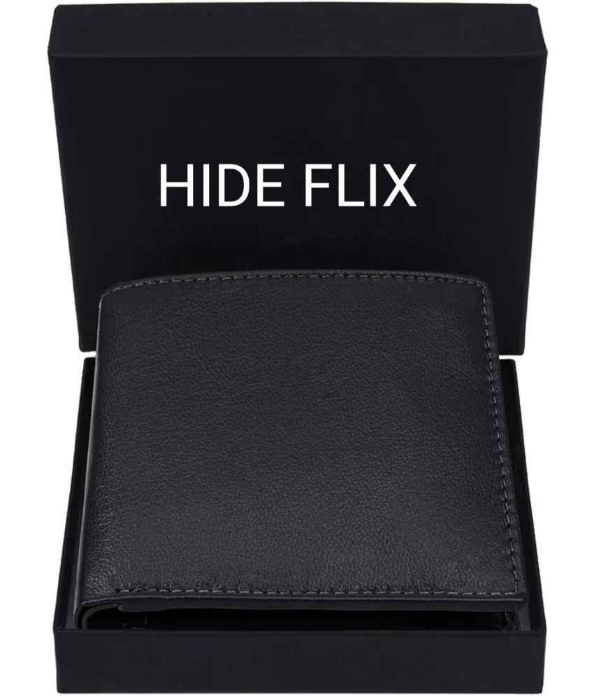     			HIDEFLIX Leather Solid Men's Regular Wallet With 8 Slots For Card ( Black , Pack of 1 )