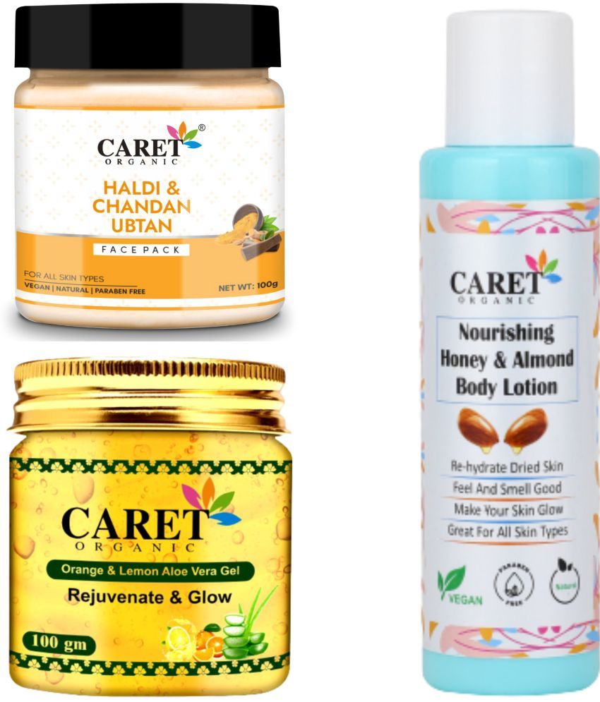     			HaldiChandanFacepack(100G)ANDVitaminCOrangeGel(100G)ANDHoneyBodyLotion(100ML)(3Itemsintheset)