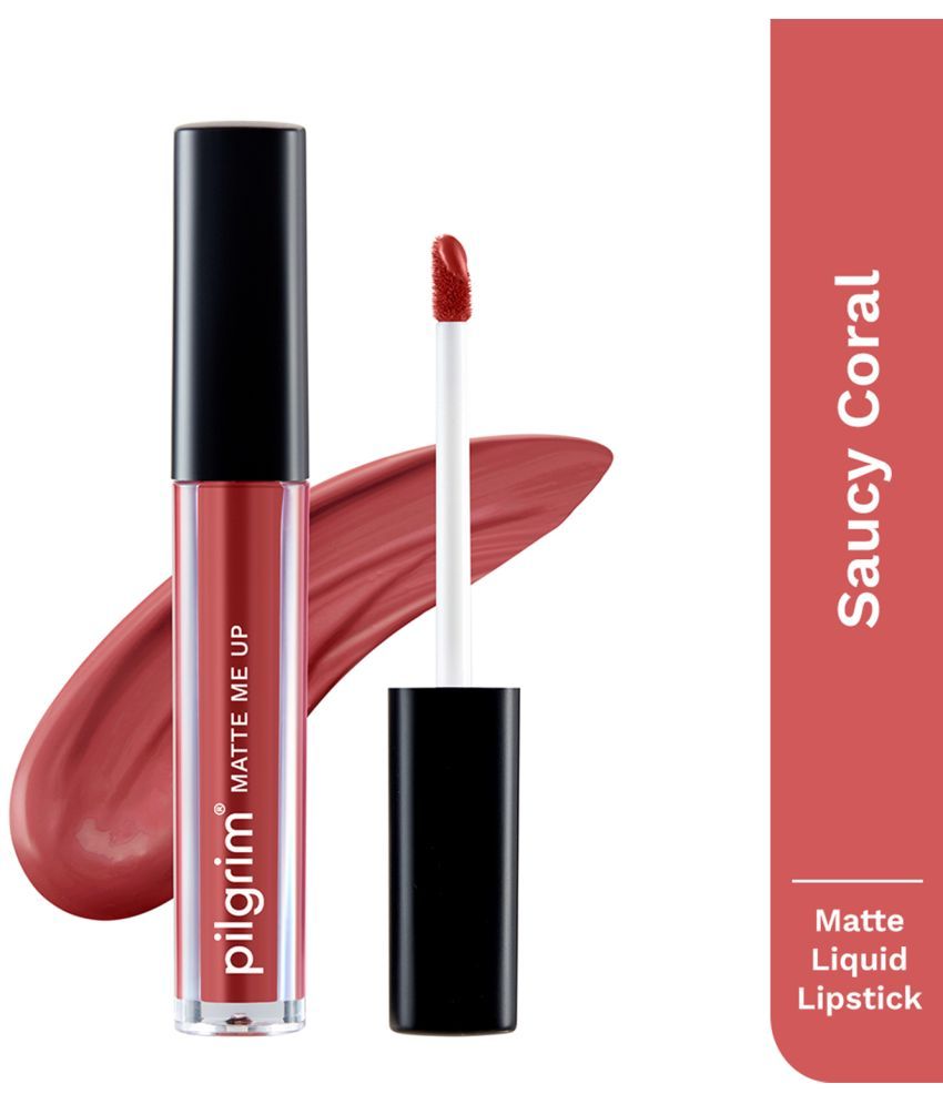     			PILGRIM Coral Red Matte Lipstick 3