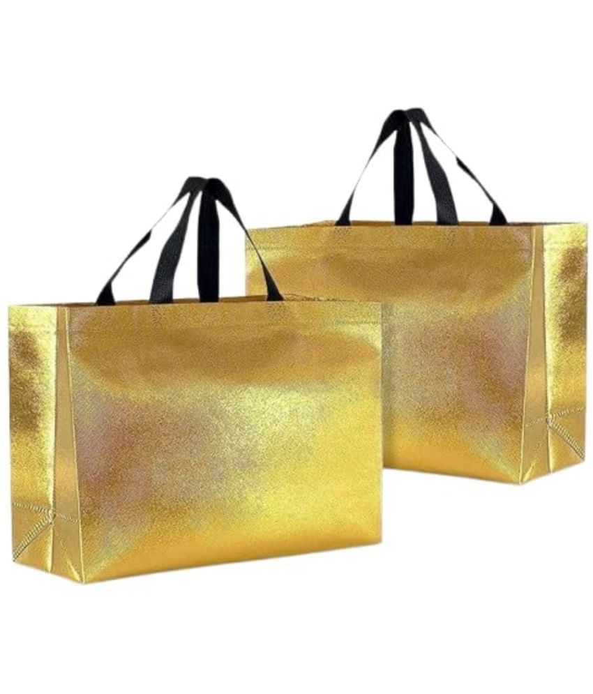     			PUFFSMART Gold Polyester Grocery Bag Pack of 1