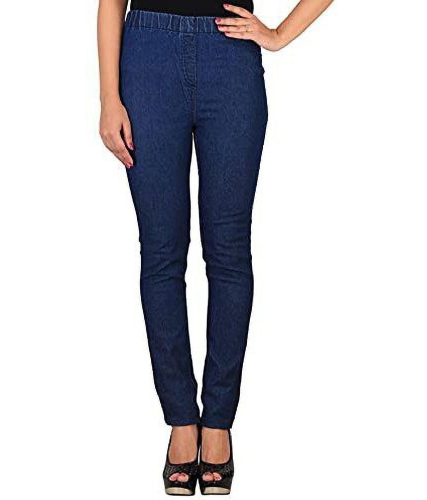     			Reoutlook - Denim Slim Fit Blue Women's Jeggings ( Pack of 1 )