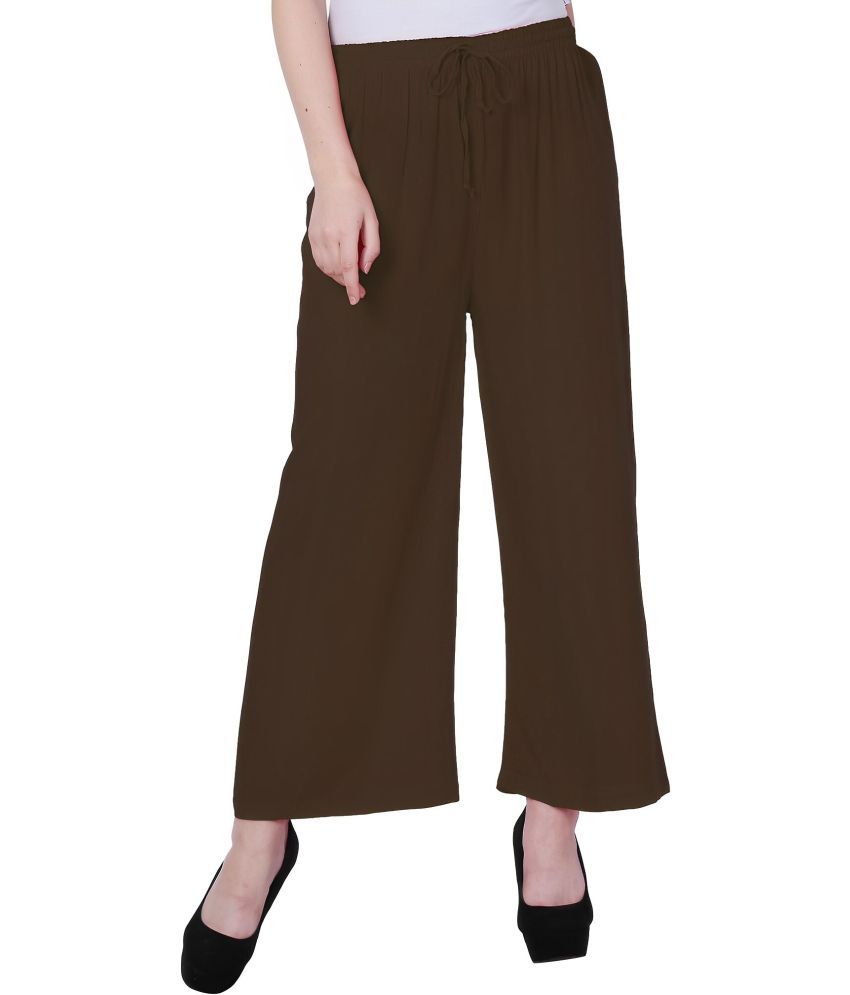     			Reoutlook Pack of 1 Lycra Flared Women's Casual Pants ( Brown )