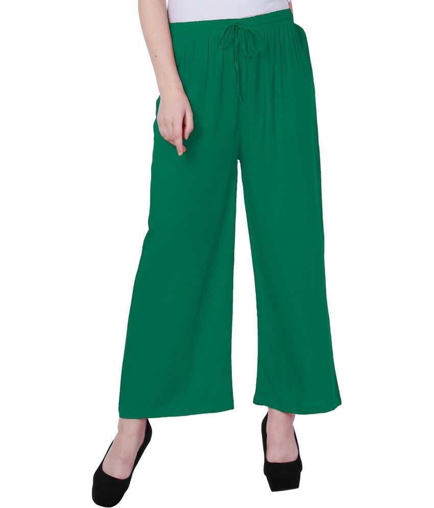     			Reoutlook Pack of 1 Lycra Flared Women's Casual Pants ( Green )