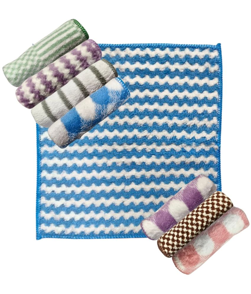     			Towel Quick Water Absorb Microfiber Cotton Washcloth for New Born Baby (Random Designs & Color) (25 x 25CM) Pack of 8