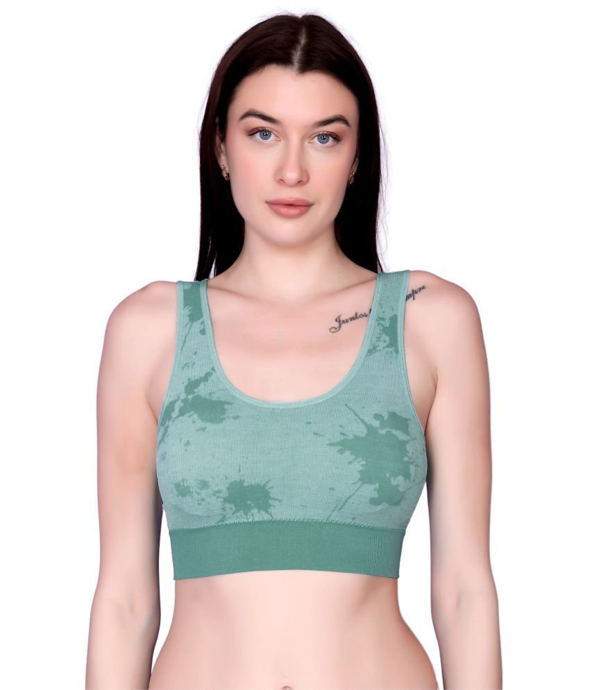     			3Mads Pack of 1 Nylon Lightly Padded Everyday Bra For Women ( Green )