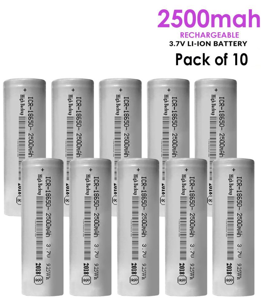     			A Grade 18650 2500mAh Rechargeable Li-ion Battery ( Pack of 10 ).