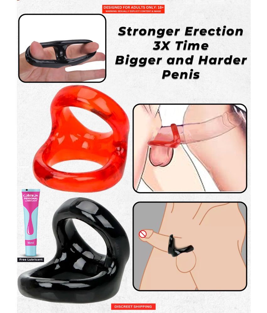     			Adjustable Sensation Cock Ring- Safe Silicone Light Weight 17 Gram 2.5inch Double Hole Penis Ring For Couples Connection