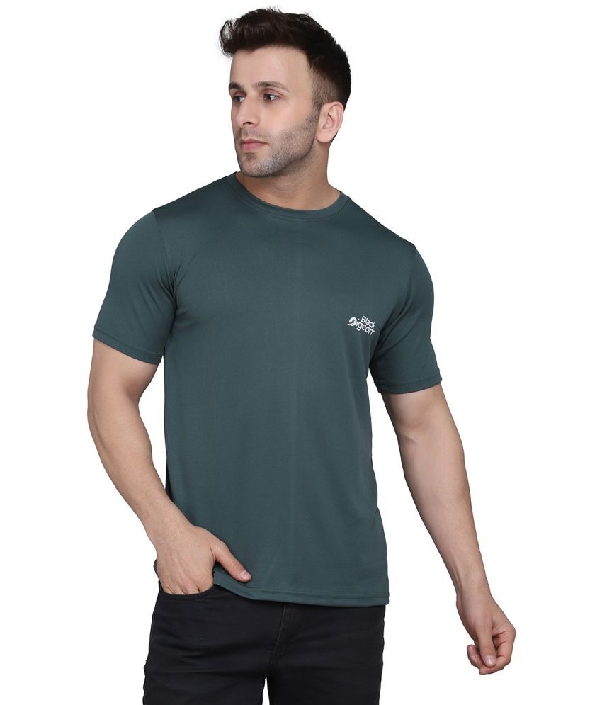     			Black Pigeon Polyester Regular Fit Solid Half Sleeves Men's Round T-Shirt - Green ( Pack of 1 )