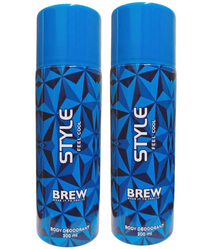     			Brew BREW 2 STYLE DEODORANT ,200MLEACH Deodorant Spray for Unisex 400 ml ( Pack of 2 )