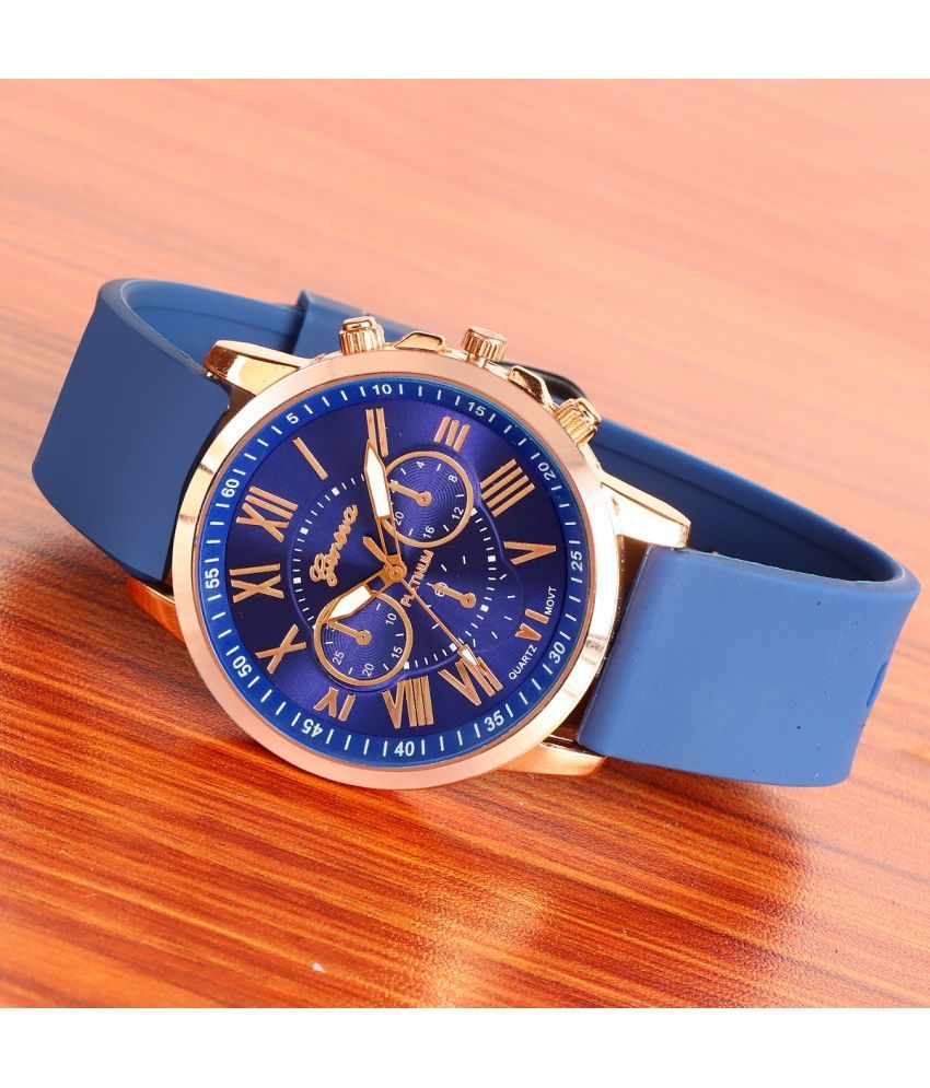     			Cosmic Blue Silicon Analog Men's Watch