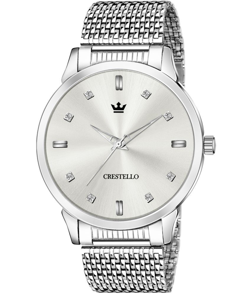     			Crestello Silver Metal Analog Men's Watch