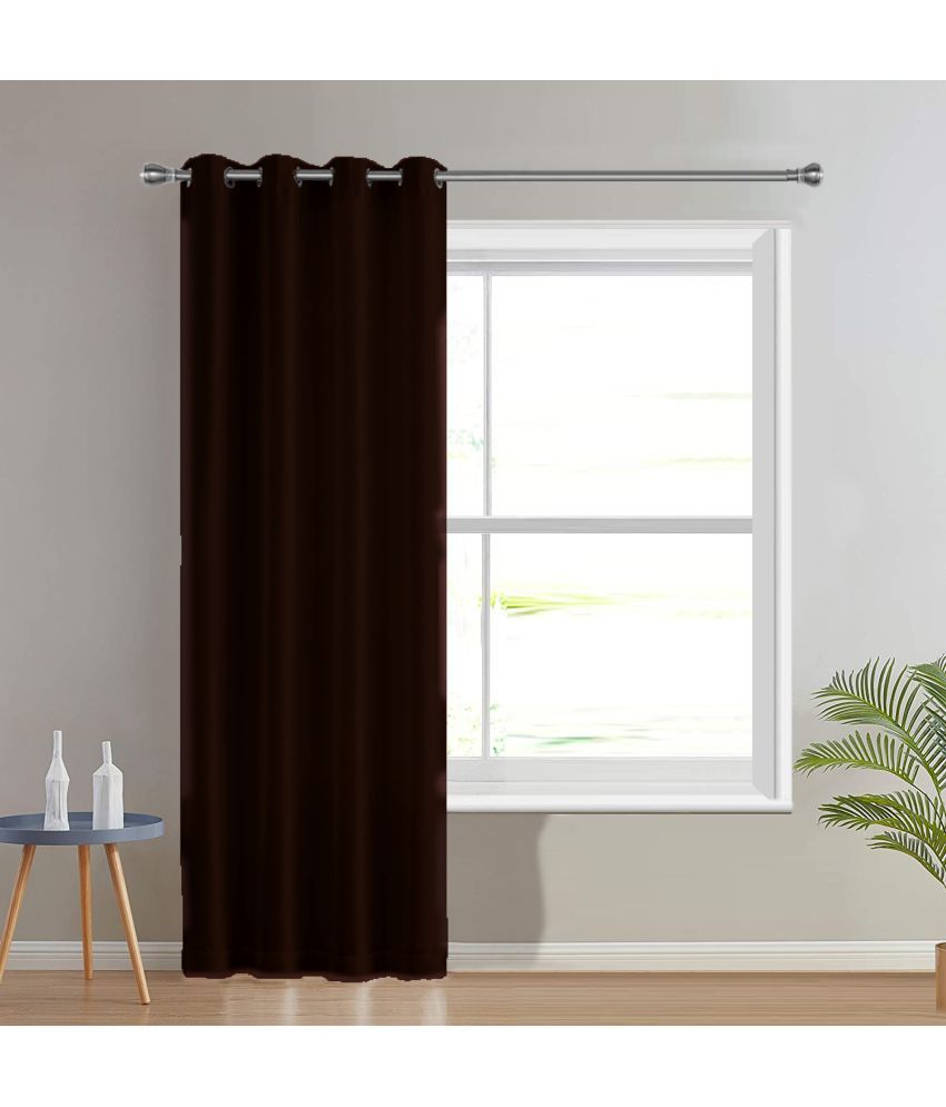     			DIVINE CASA Solid Blackout Eyelet Curtain 7 ft ( Pack of 1 ) - Brown