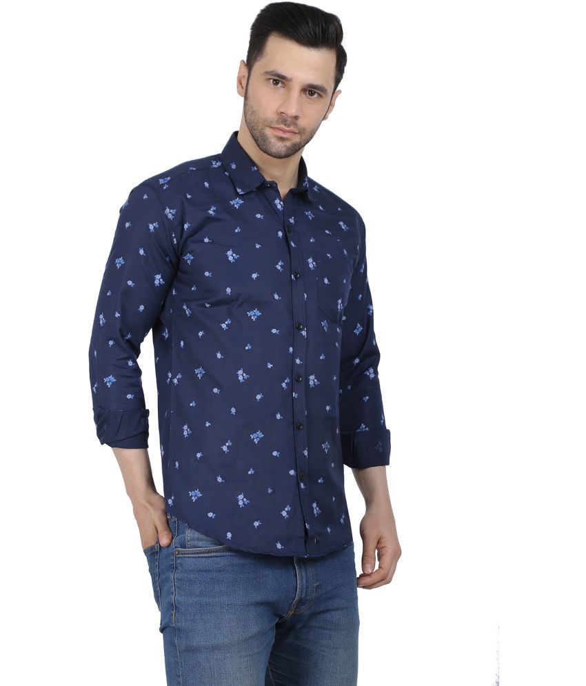     			Fatty Mouse Cotton Blend Regular Fit Printed Full Sleeves Men's Casual Shirt - Blue ( Pack of 1 )