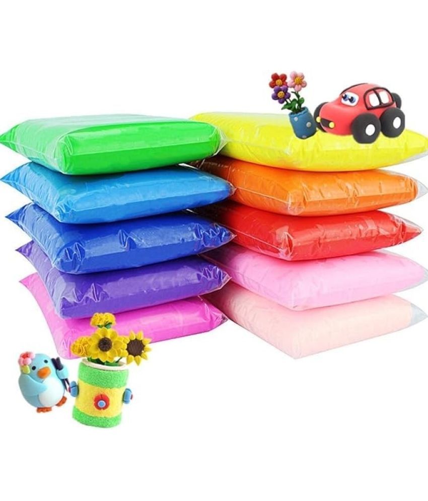     			Freedy (Pack of 12) Air Dry Clay, Colorful Children Soft Clay, Creative Art Crafts, Gifts for Kids-Multi Color. Non-Toxic Modeling Magic Fluffy Foam Bouncing Clay Putty Kit for Kids with Tools