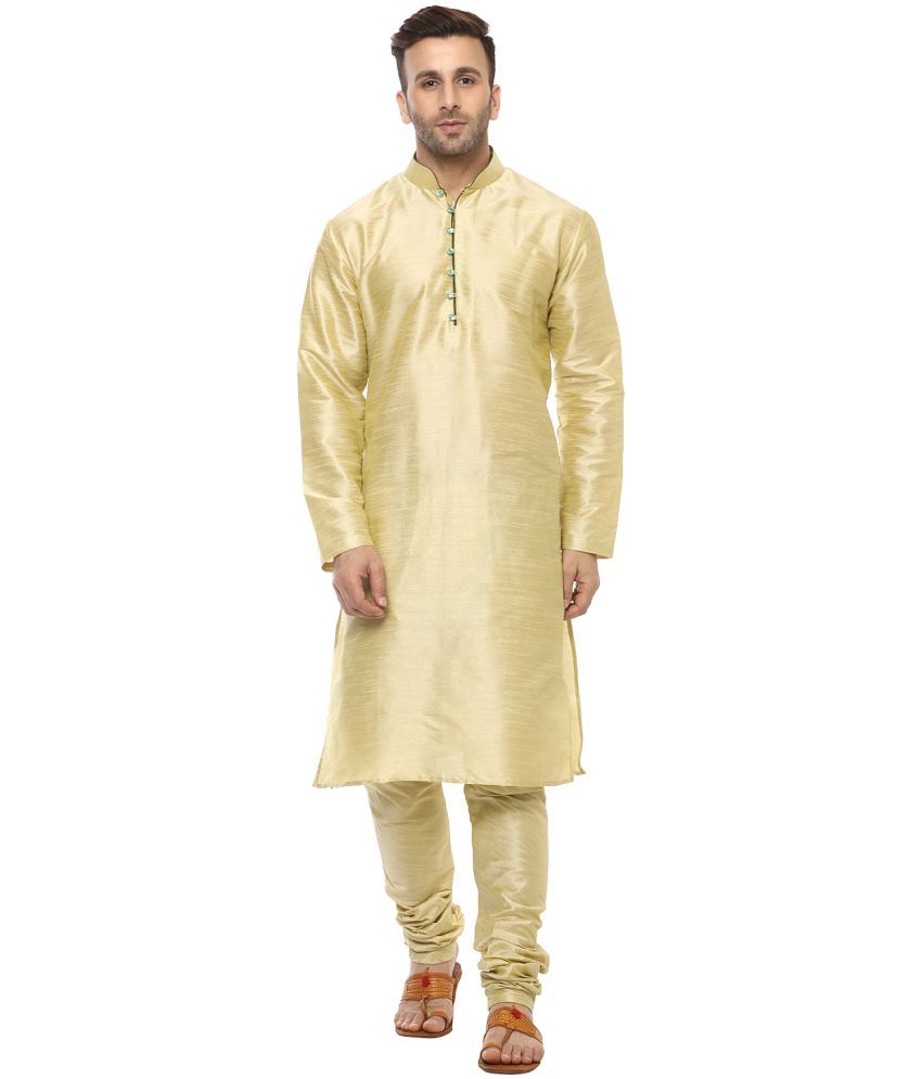     			Hangup Gold Silk Regular Fit Men's Kurta Pyjama Set ( Pack of 1 )